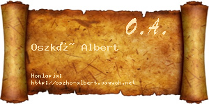 Oszkó Albert névjegykártya