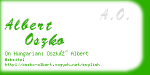albert oszko business card